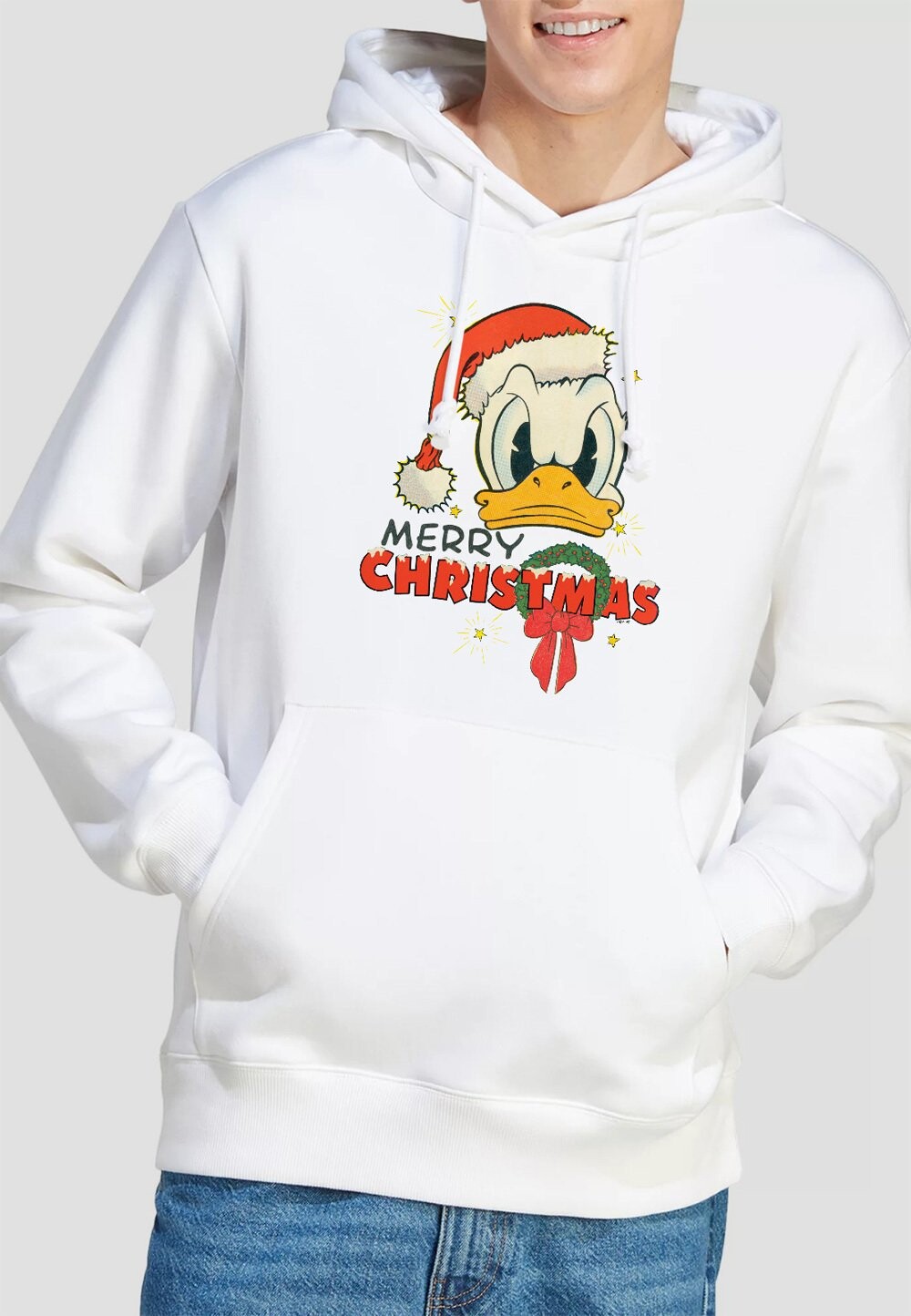 

Толстовка с капюшоном DUCK MERRY CHRISTMAS PRINT Disney, белый