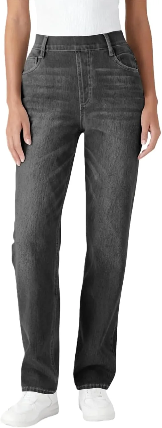 Женские брюки Casual High Waisted Fake Denim с карманами