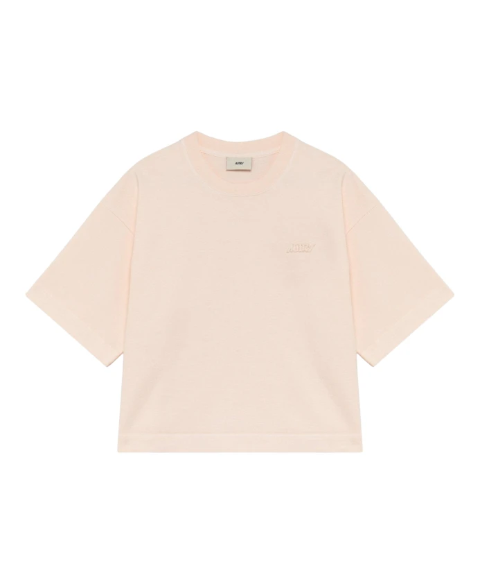 

Хлопковая футболка с вышитым логотипом Autry, розовый