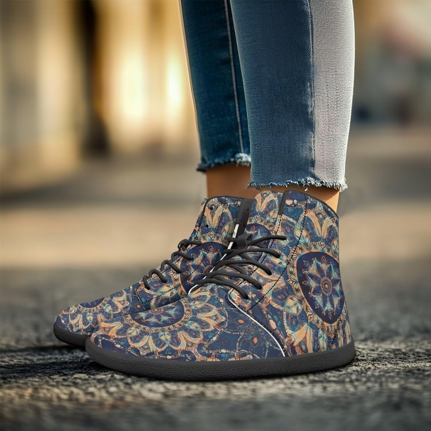 Мужские сандалии Howilath Boho Mandala с животным принтом, обувь, кроссовки с широкой носочной частью, высокие кеды, минималистичные кроссовки с нулевым перепадом, серый — фото 2