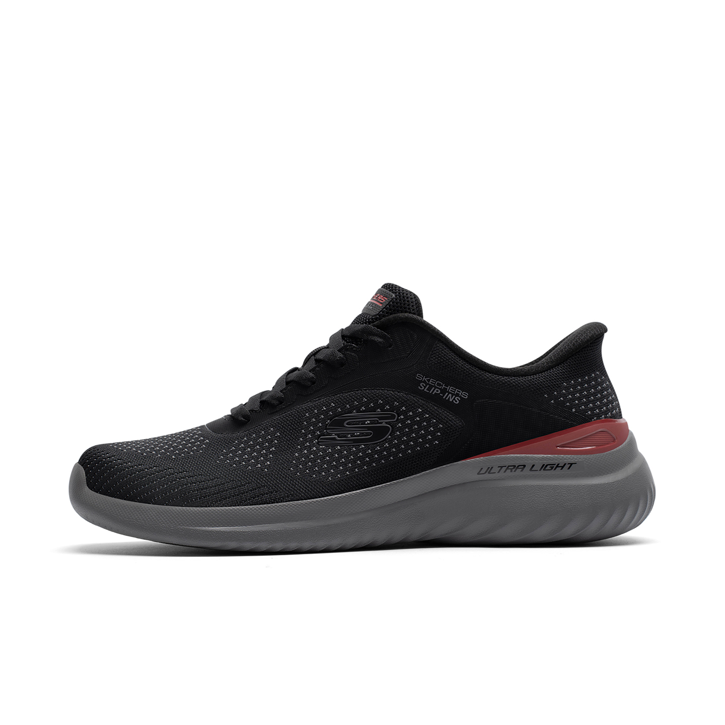 

Skechers Слипоны нескользящие низкие повседневные кроссовки Men's Black Red