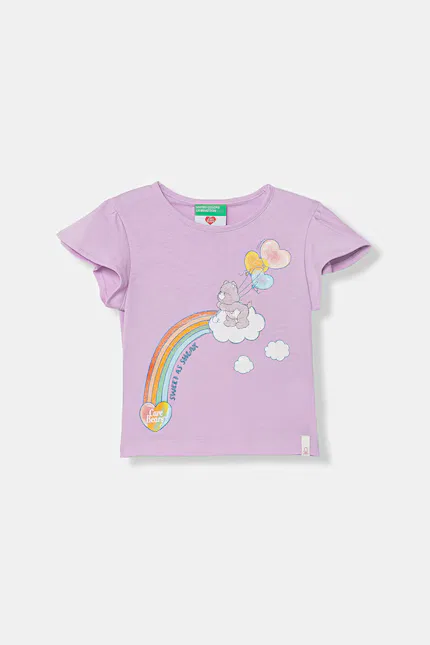 Футболка с коротким рукавом United Colors of Benetton, фиолетовый