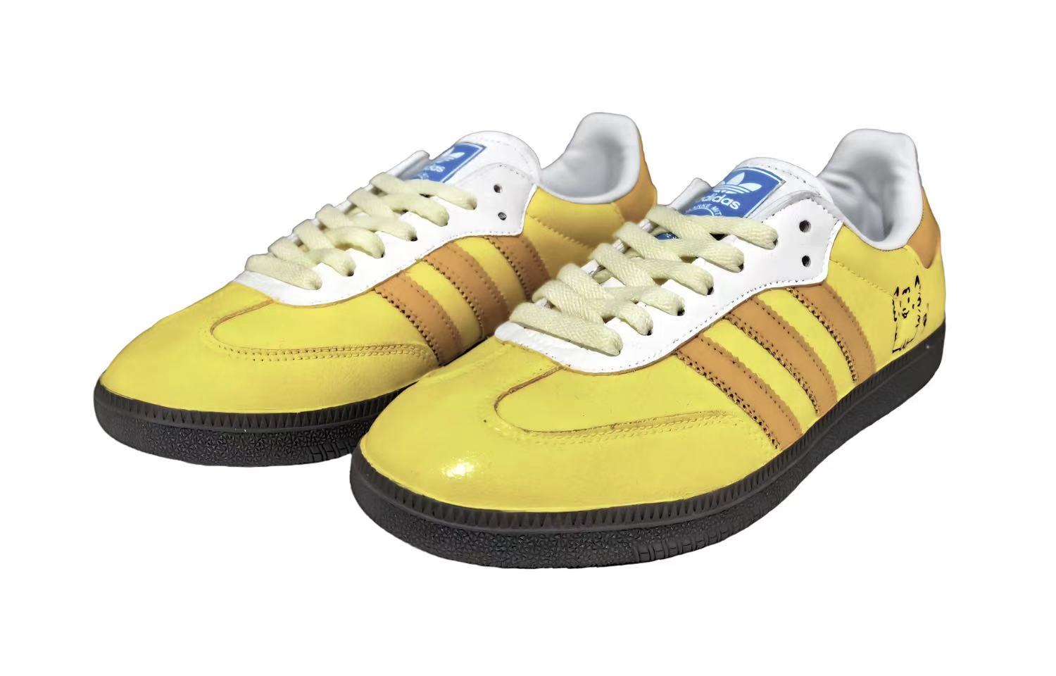 SAMBA OG Little Flower Cat низкие немецкие армейские кроссовки Unisex белый Adidas Originals, желтый — фото 3