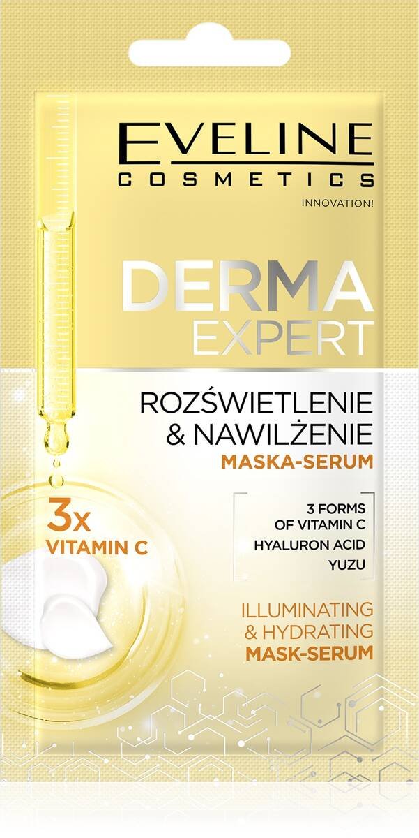 

Eveline Cosmetics, Derma Expert Mask - осветляющая и увлажняющая сыворотка, 8 мл