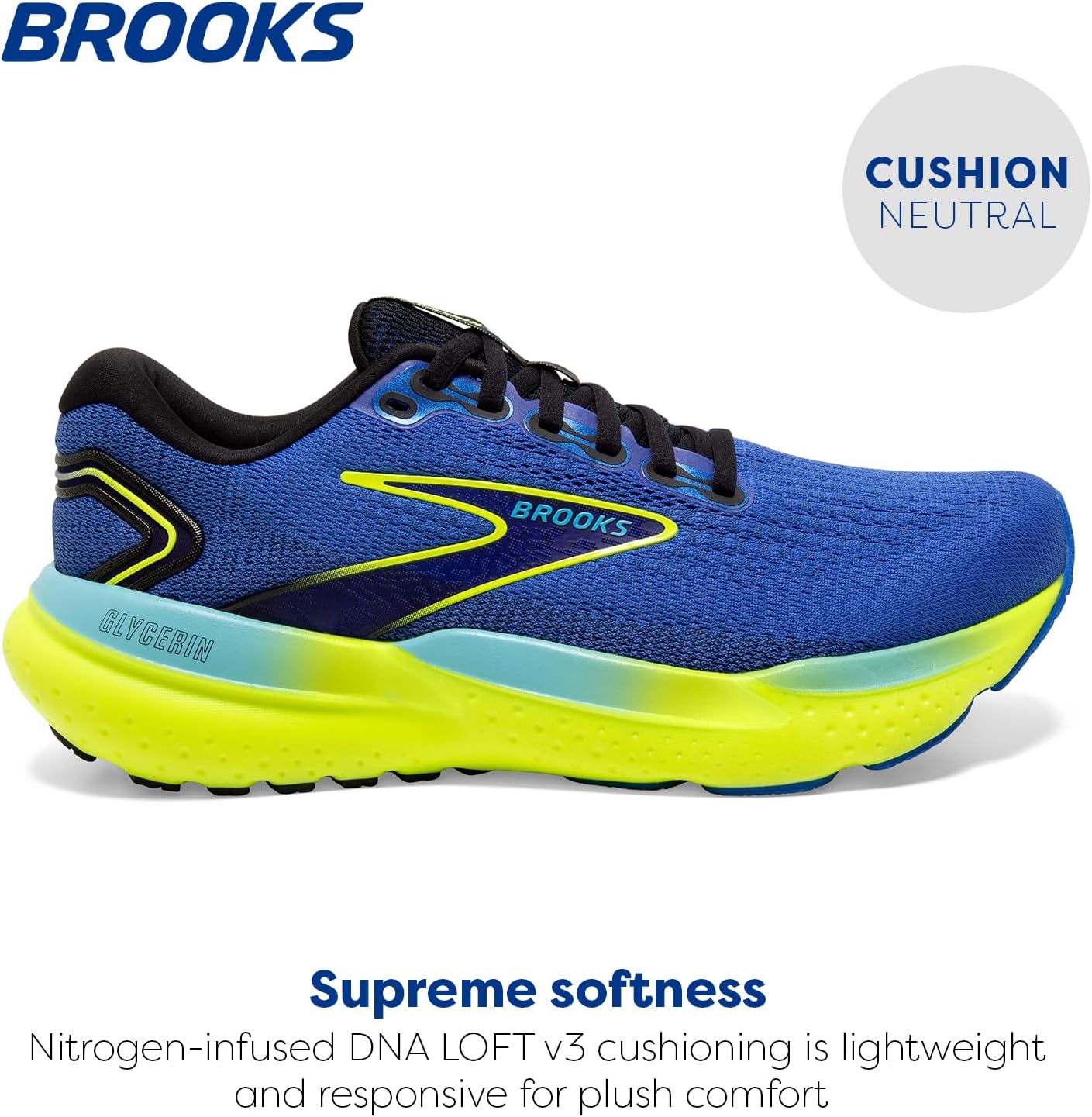 Мужские кроссовки Brooks Glycerin 21 Neutral для бега, черный/синий — фото 2