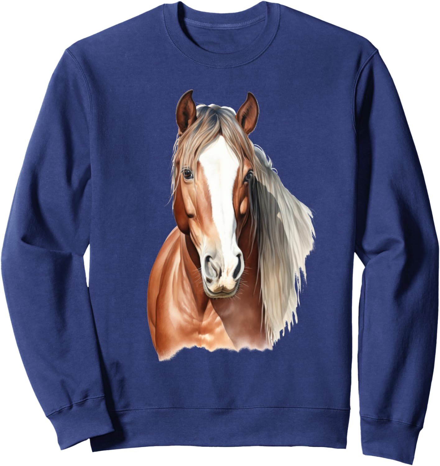Толстовка с воротником для верховой езды Majestic Horse, синяя, размер S, для мужчин, женщин и девочек Majestic Horse Equestrian Visitor & Staff Graphics