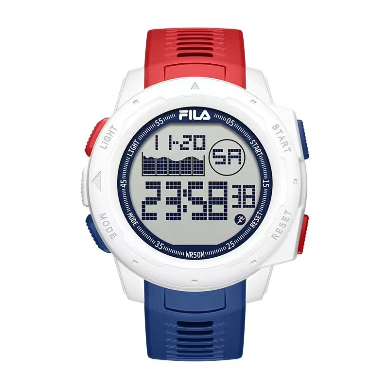 

FILA Часы Summer Collection Wrist Watch Electronic Movement Resin Strap Blue Dial Unisex, [Classic Red Blue]-6561-009