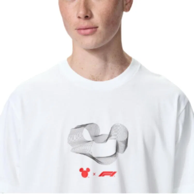 Футболка x Disney/ X Formula 1 X Formula 1 мужская UNIQLO, White — фото 3