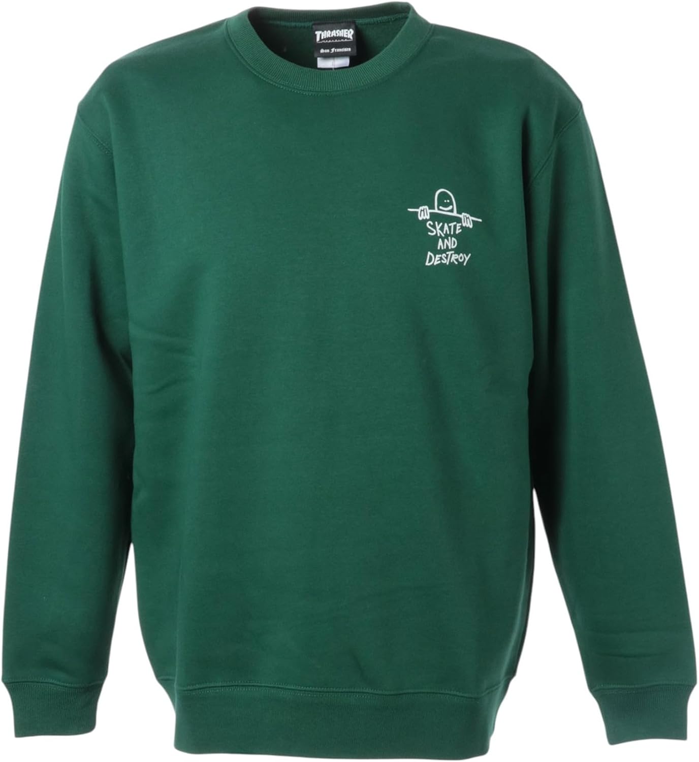 

Мужская толстовка с круглым вырезом Thrasher TH94601 / SK8 & DESTROY CREW (с логотипом бренда) Классическая модель, зеленый