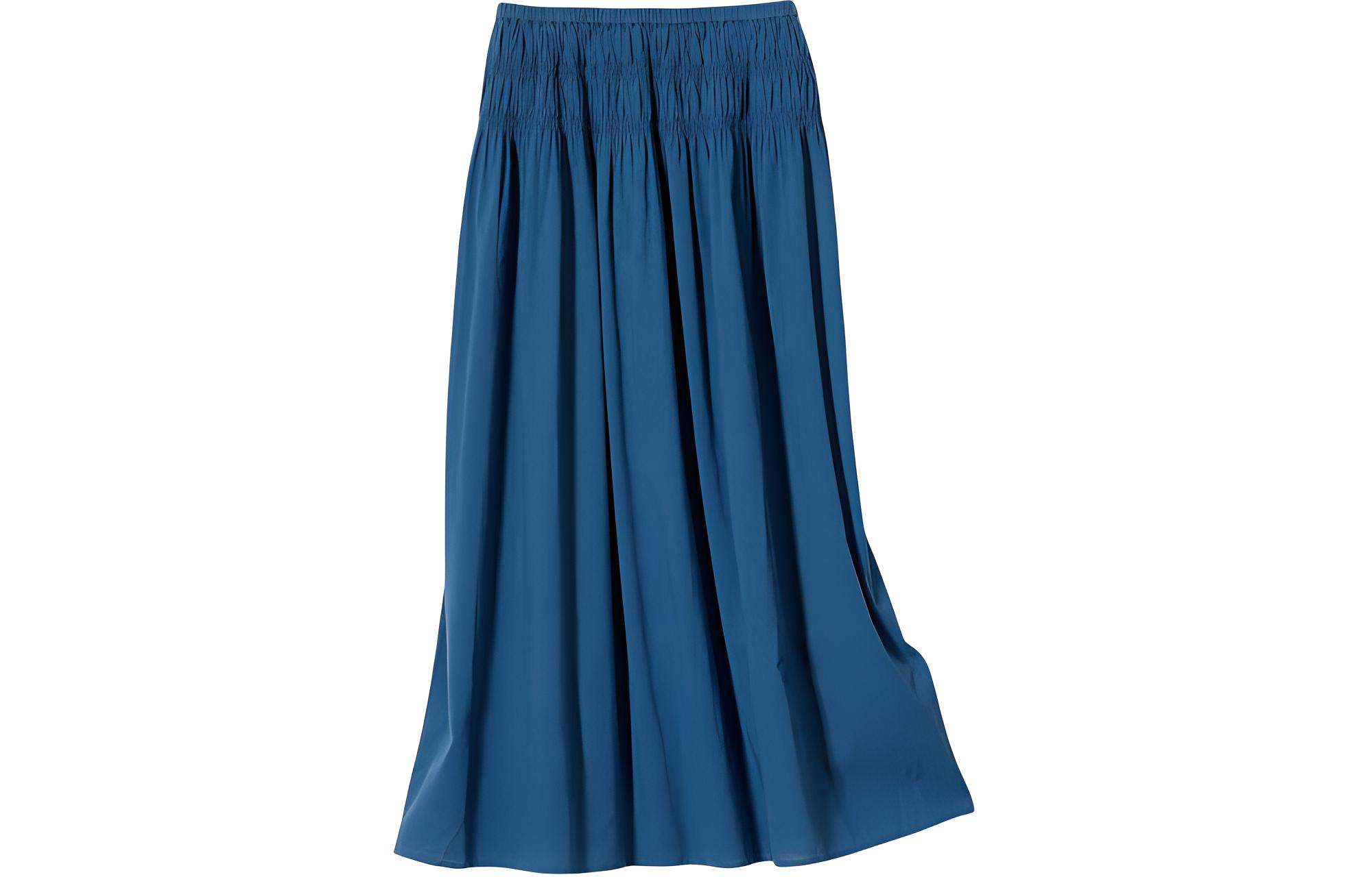 

UNIQLO Повседневная длинная юбка женская сине-зеленая