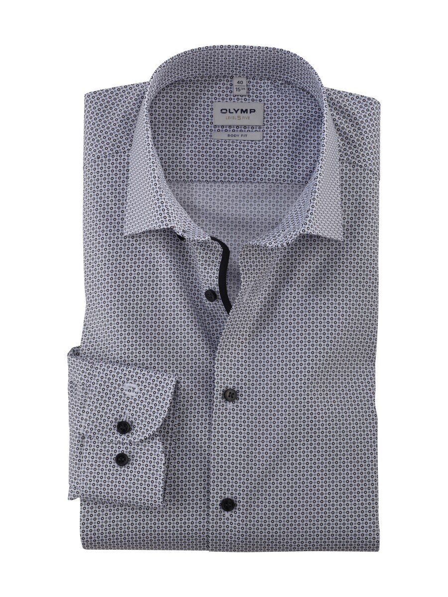 

Рубашка делового кроя Slim Fit OLYMP, серебристо-серый/темно-серый