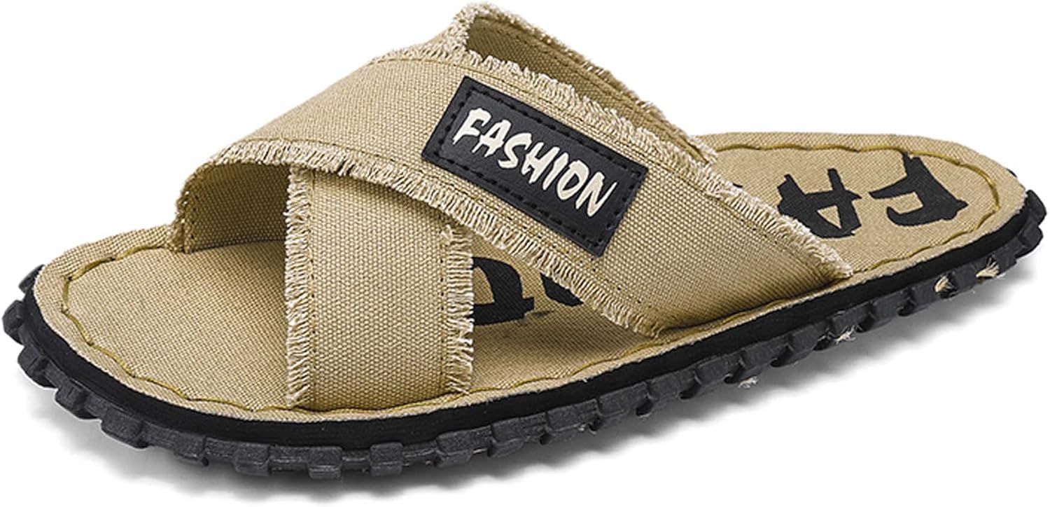 

Мужские летние домашние тапочки с антискользящей подошвой, пляжные тапочки, модные, простые, легкие, дышащие, мягкие, комфортные Generic, хаки