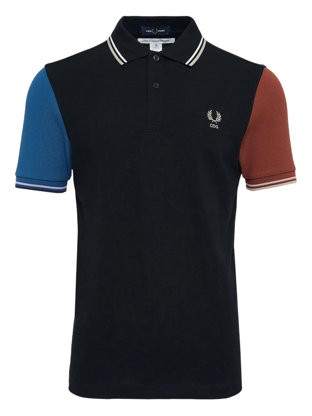 

Поло в стиле колорблок X Fred Perry Comme Des Garçons Shirt, черный