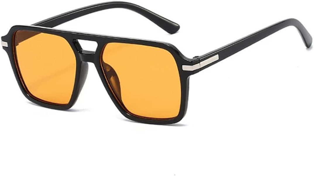 

Женские солнцезащитные очки с двойной перемычкой, классические мужские солнцезащитные очки для активного отдыха и вождения, защита от УФ-излучения UV400 UUPTTPL, Black Orange