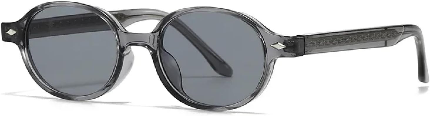 

Роскошные овальные солнцезащитные очки с заклепками для женщин и мужчин, популярный винтажный панк, для активного отдыха и вождения, защита от УФ-излучения UV400 TVTBBVV, Gray Light Gray