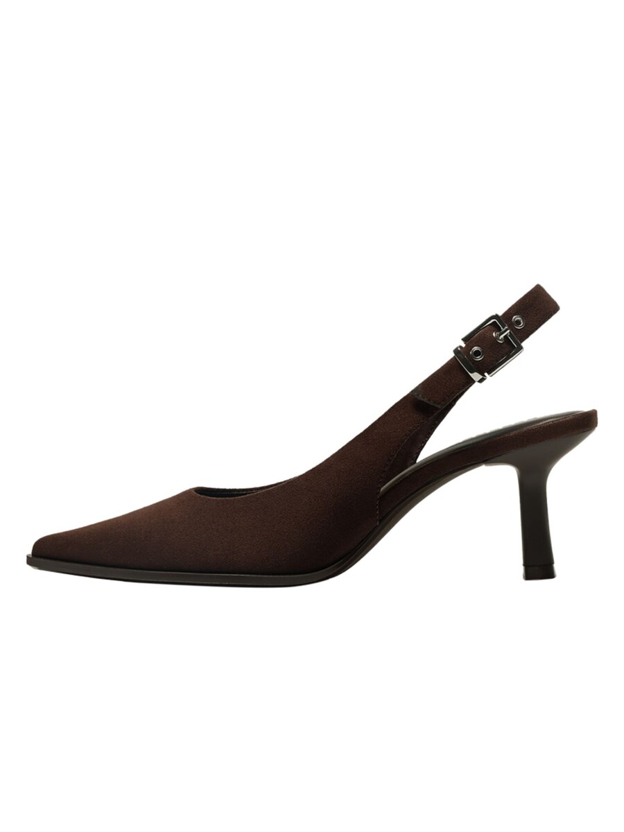 Туфли-лодочки с открытой пяткой Bershka, Dark brown — фото 2
