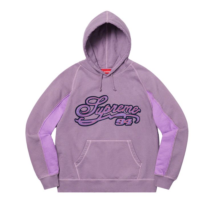 

Толстовка Supreme Paneled Script Hooded Sweatshirt Dusty Purple, фиолетовый