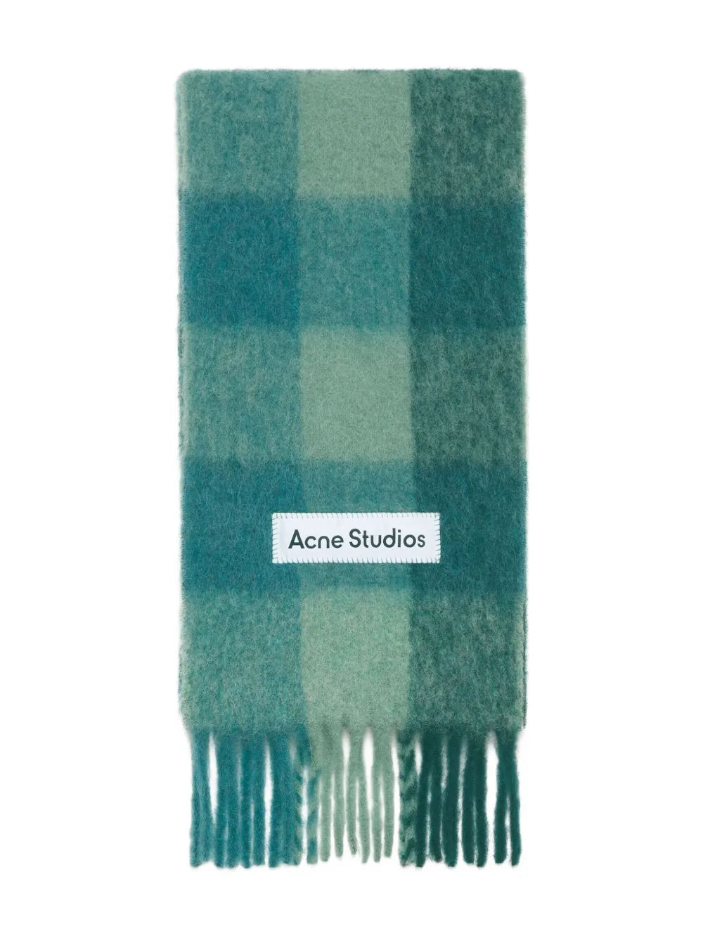

Клетчатый шарф с бахромой Acne Studios, зеленый