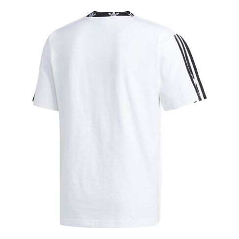 

Футболка с трилистником в рубчик Adidas, белый