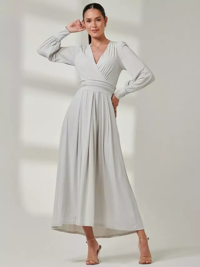 

Платье Jolie Moi Long Sleeve Soft Silky Jersey Maxi, цвет pearl