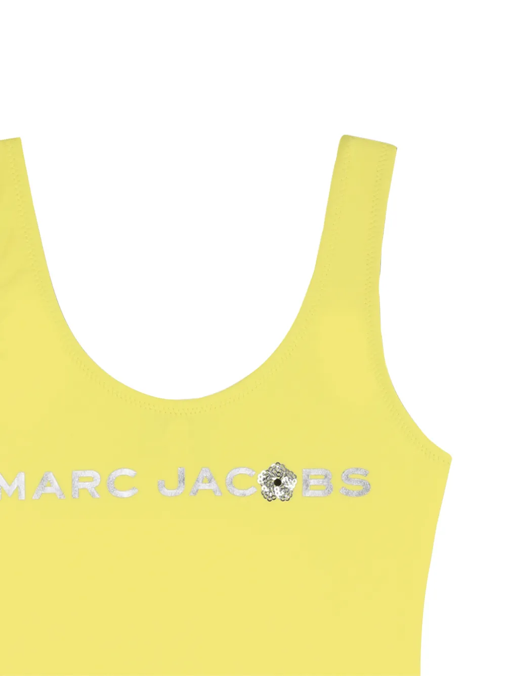 Слитный купальник с вырезами и принтом-логотипом Marc Jacobs Kids, желтый — фото 3