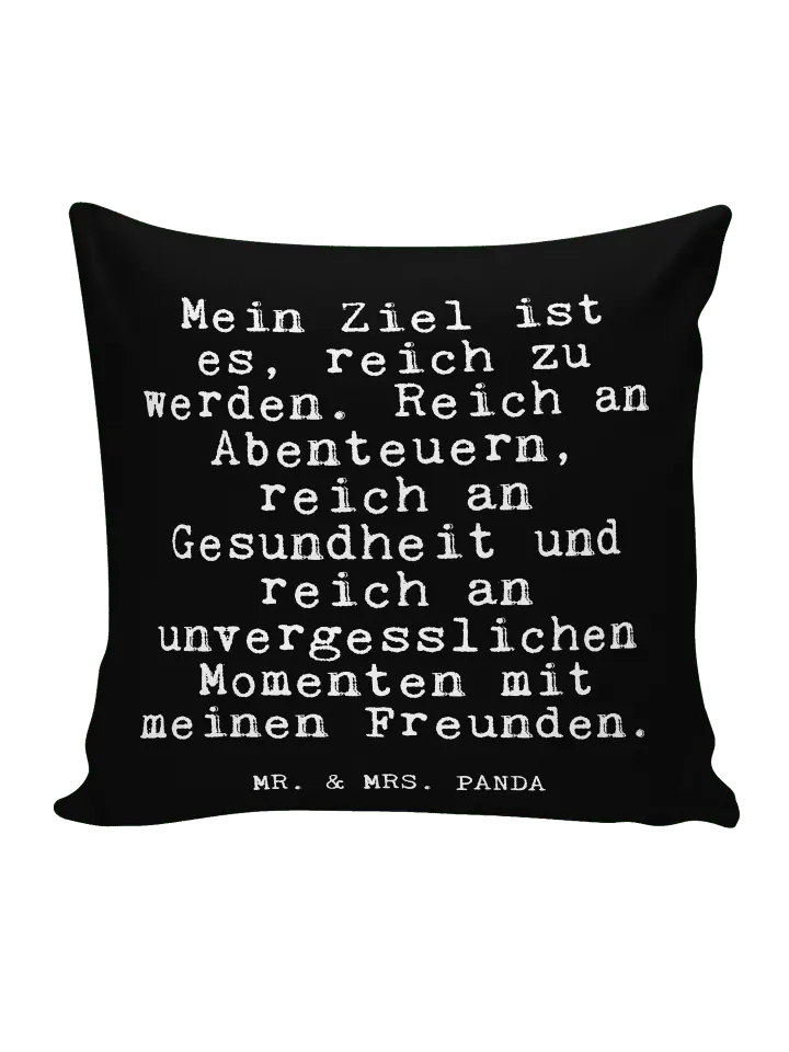 

Подушка Mr & Mrs Panda 40x40 Mein Ziel ist es, черный