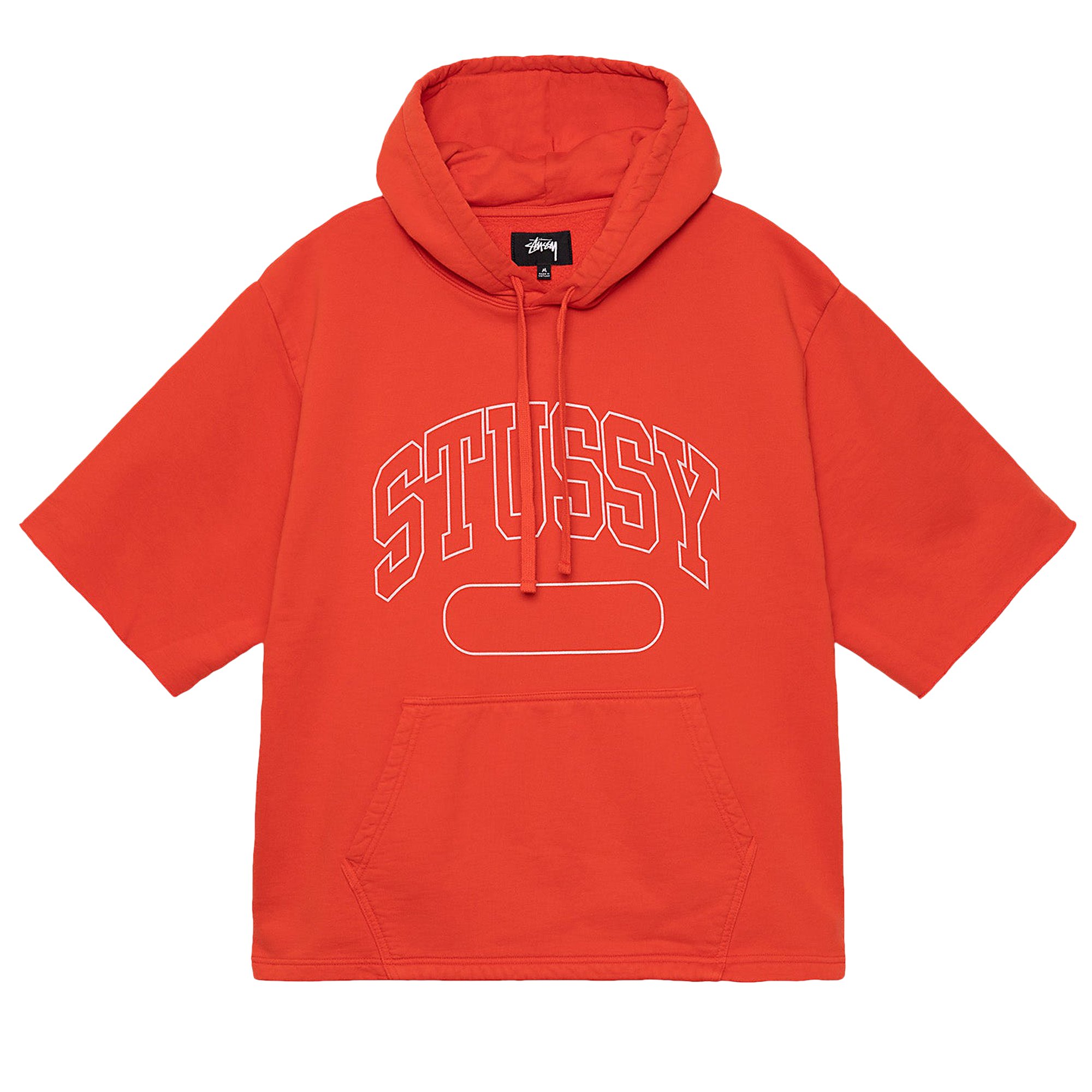 

Укороченное худи свободного кроя с короткими рукавами Stussy Deep Orange