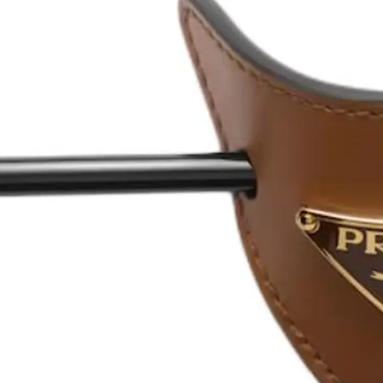 Кожаная заколка для волос Prada, cognac — фото 3