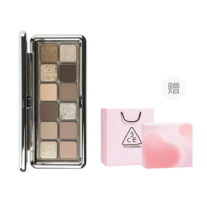 3CE Палетка теней для век Natural Complexion с двенадцатью оттенками, легко растушевывается, шиммер, матовые, перламутровые, [Gift Box Set]Raw Neutrals Cement Plate