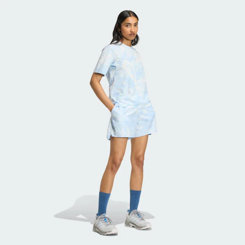 Женские шорты adidas Terrex Multi Spray Dye CLIMA365, White / Glow Blue — фото 3