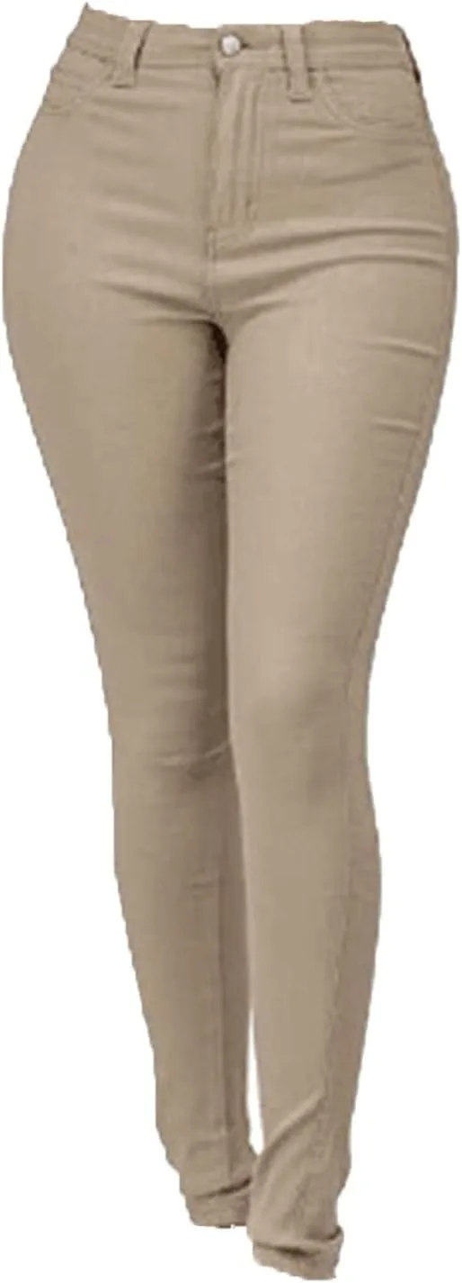 

Женские джинсы-леггинсы с эффектом денима, высокие, облегающие, сплошного цвета