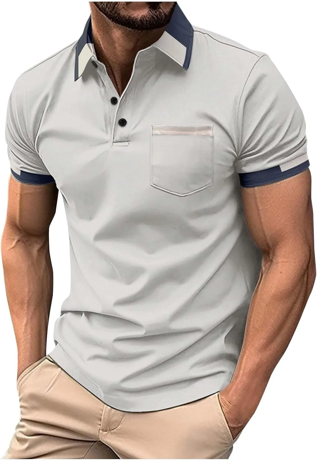 

Мужская футболка с цветными блоками и отложным воротником для гольфа и тенниса Cambkatl