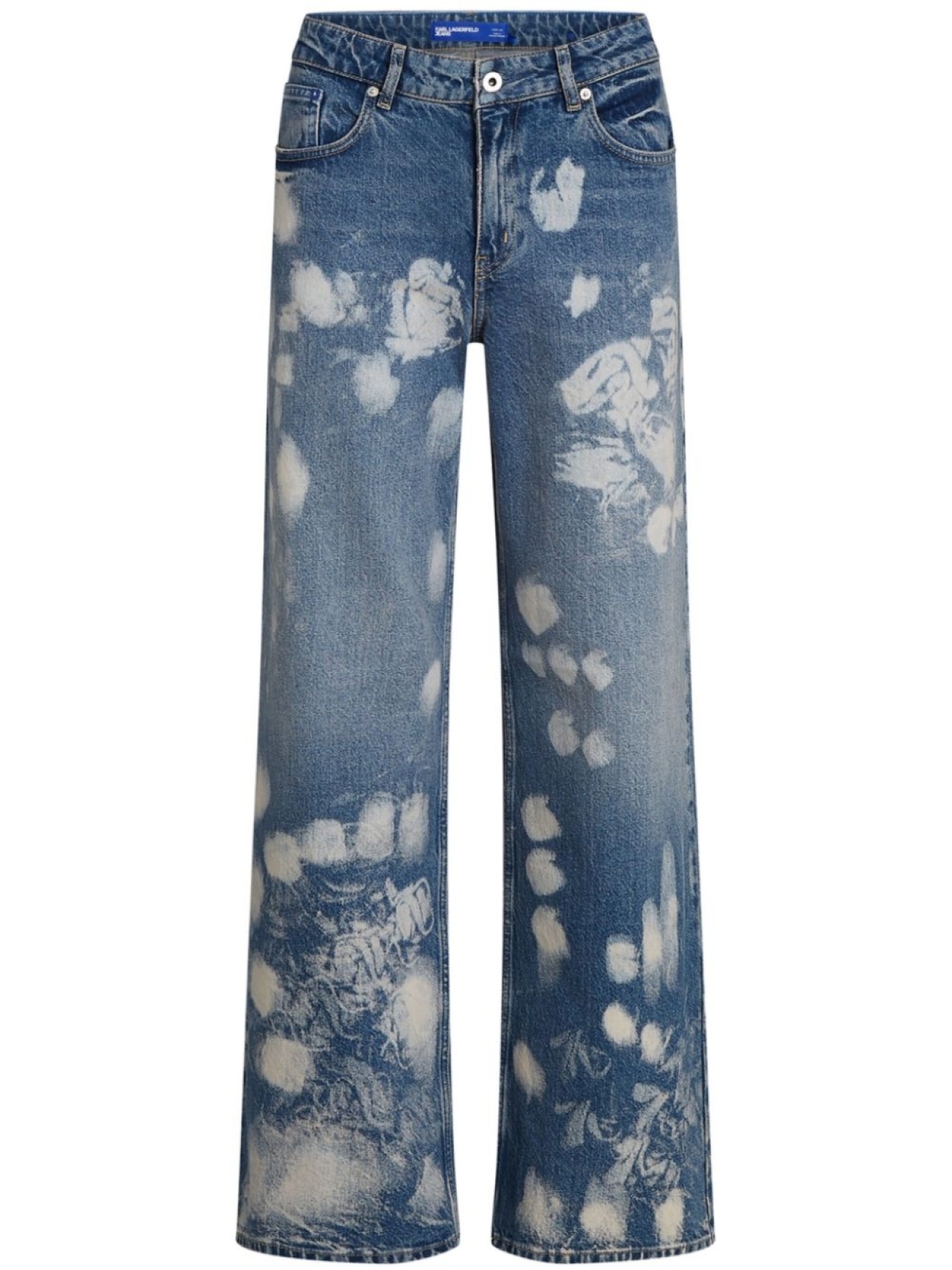 

Широкие джинсы из вареного денима Karl Lagerfeld Jeans, синий