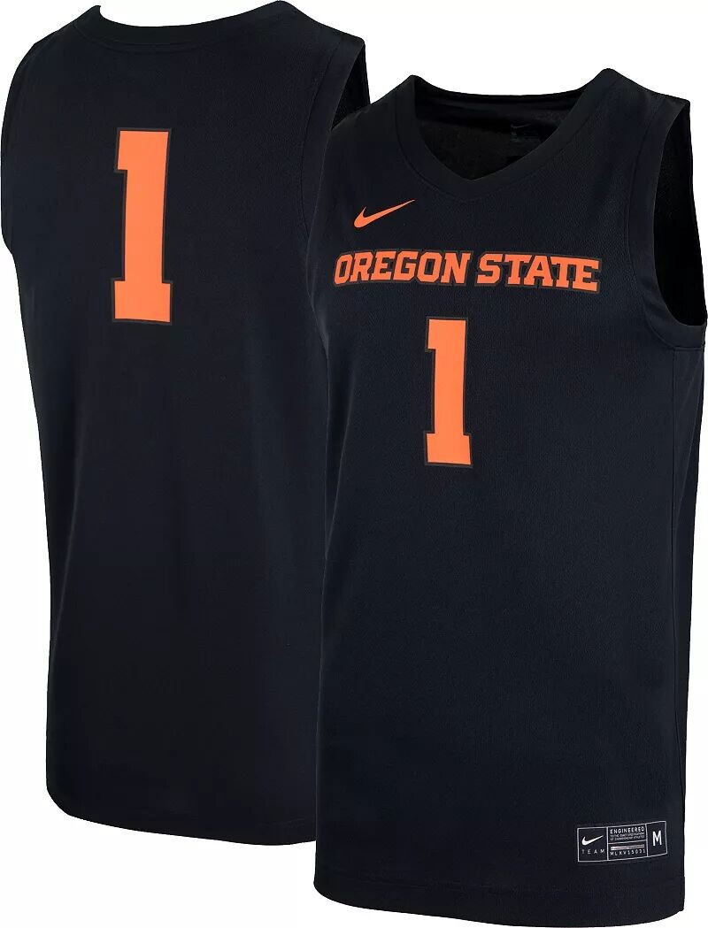 

Мужская черная баскетбольная майка Nike Oregon State Beavers #1