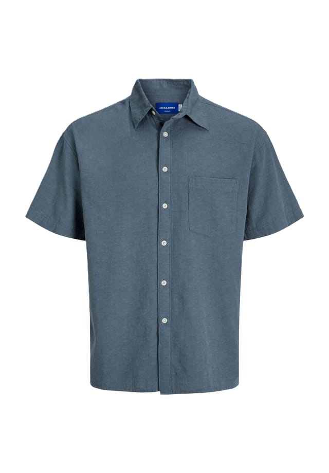 

Повседневная рубашка с коротким рукавом и воротником-стойкой Originals By Jack & Jones, цвет 176707 stormy wea