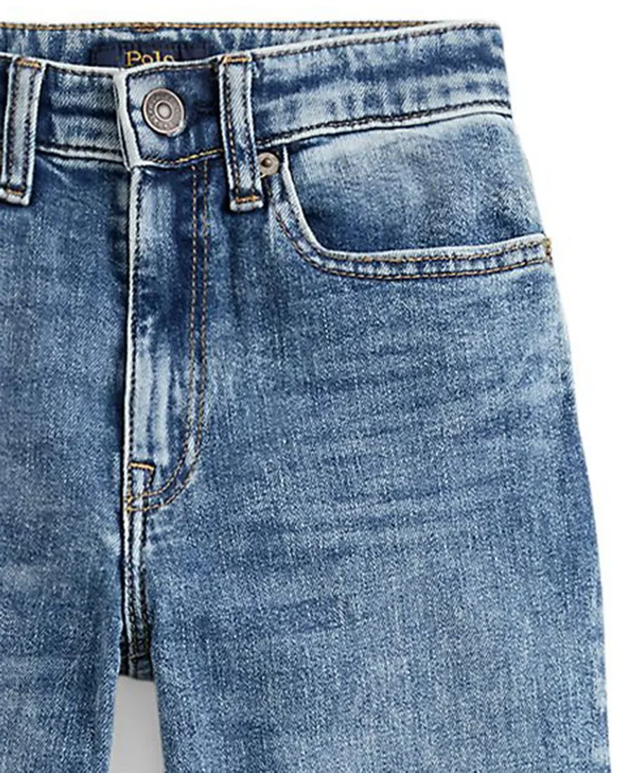 Джинсы-клеш из эластичного денима для девочек 7-16 лет Polo Ralph Lauren, Kindal Wash — фото 4