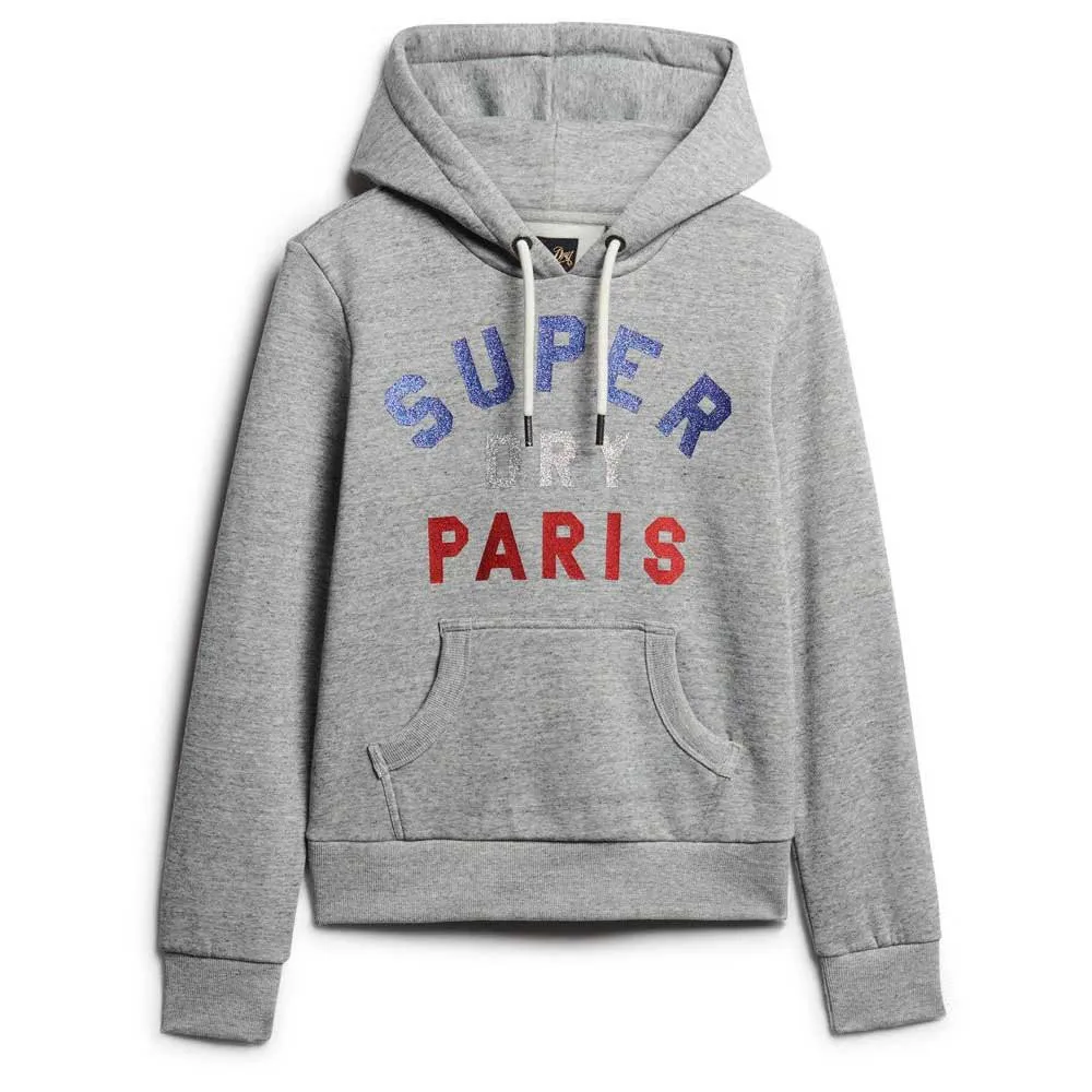

Худи Superdry Glitter Graphic Logo, серый