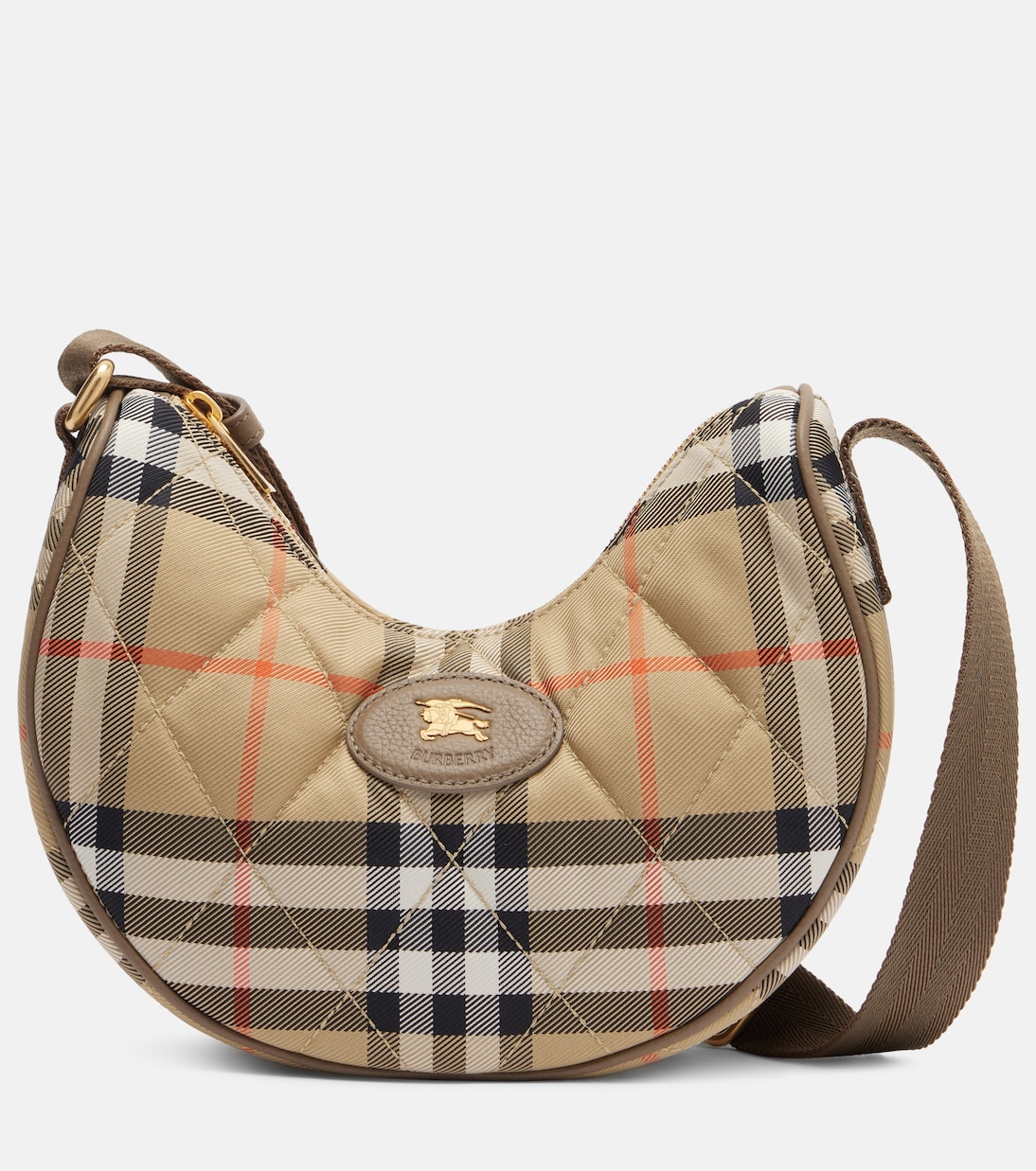

Сумка через плечо Horseshoe Small Check Burberry, песочный