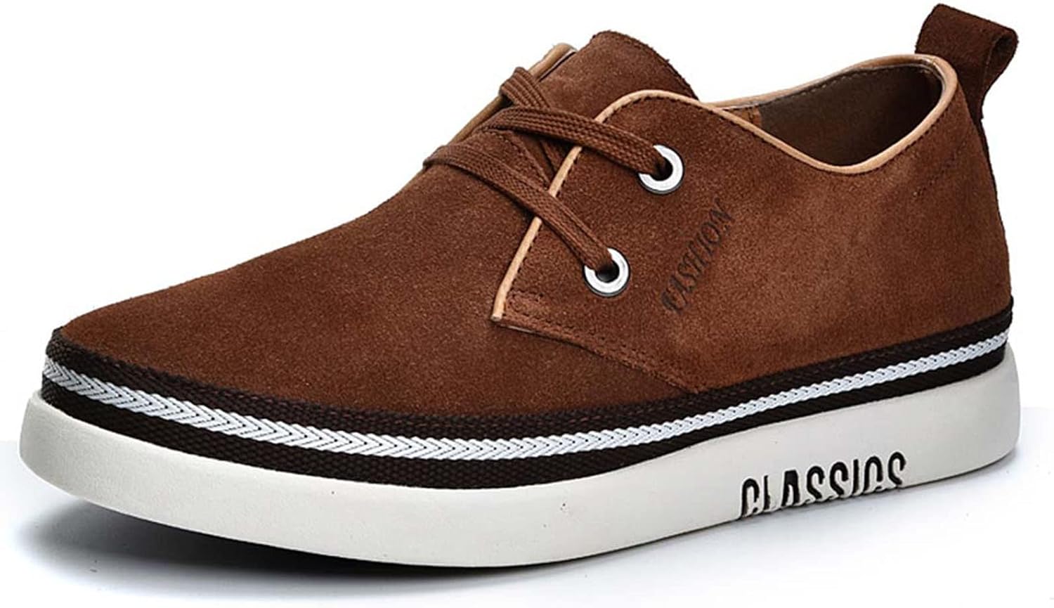 

Мужские невидимые кроссовки-лифты на каблуке, взрослые, из нубуковой кожи, с шнуровкой, повседневные, подходящие для гардероба Meidiastra, коричневый