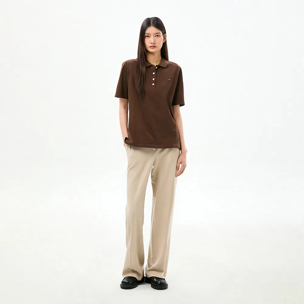 Женские классические фирменные слаксы золотистые от Tommy Hilfiger Women