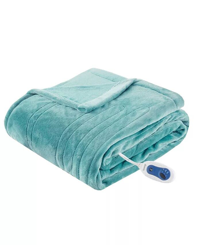 

Плюшевый электрический плед, 60 x 70 дюймов Beautyrest, синий