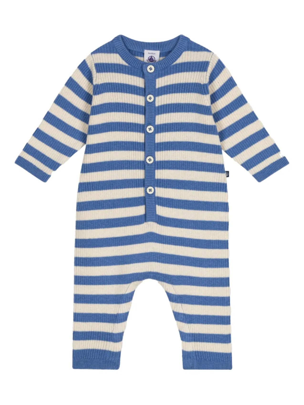 

Полосатый комбинезон Petit Bateau с застежкой на пуговицы, синий