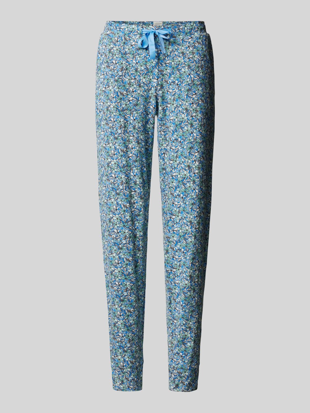 

Пижамные брюки облегающего кроя с завязками на шнурке Schiesser, синий