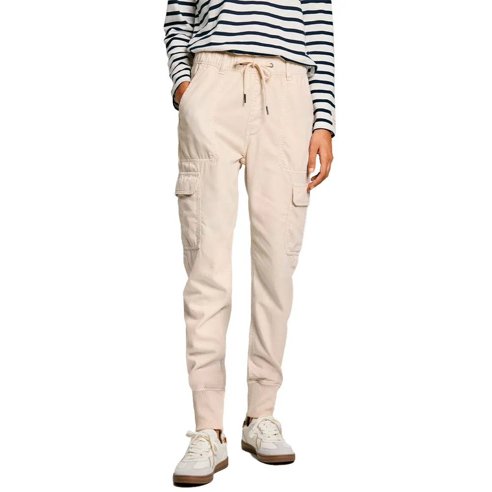 

Джоггеры Pepe Jeans Md Waist Slim New Crusade, бежевый