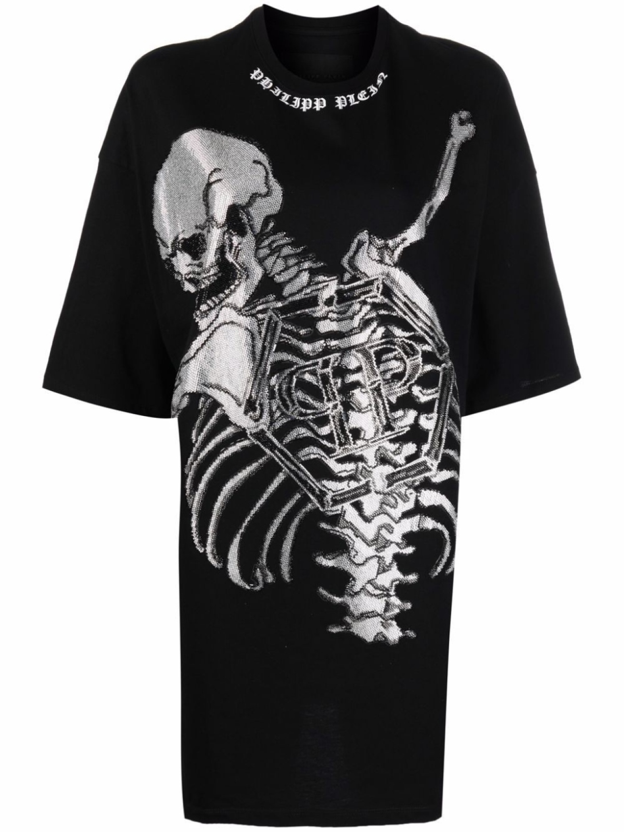 

Philipp Plein платье-футболка с принтом Skeleton, черный