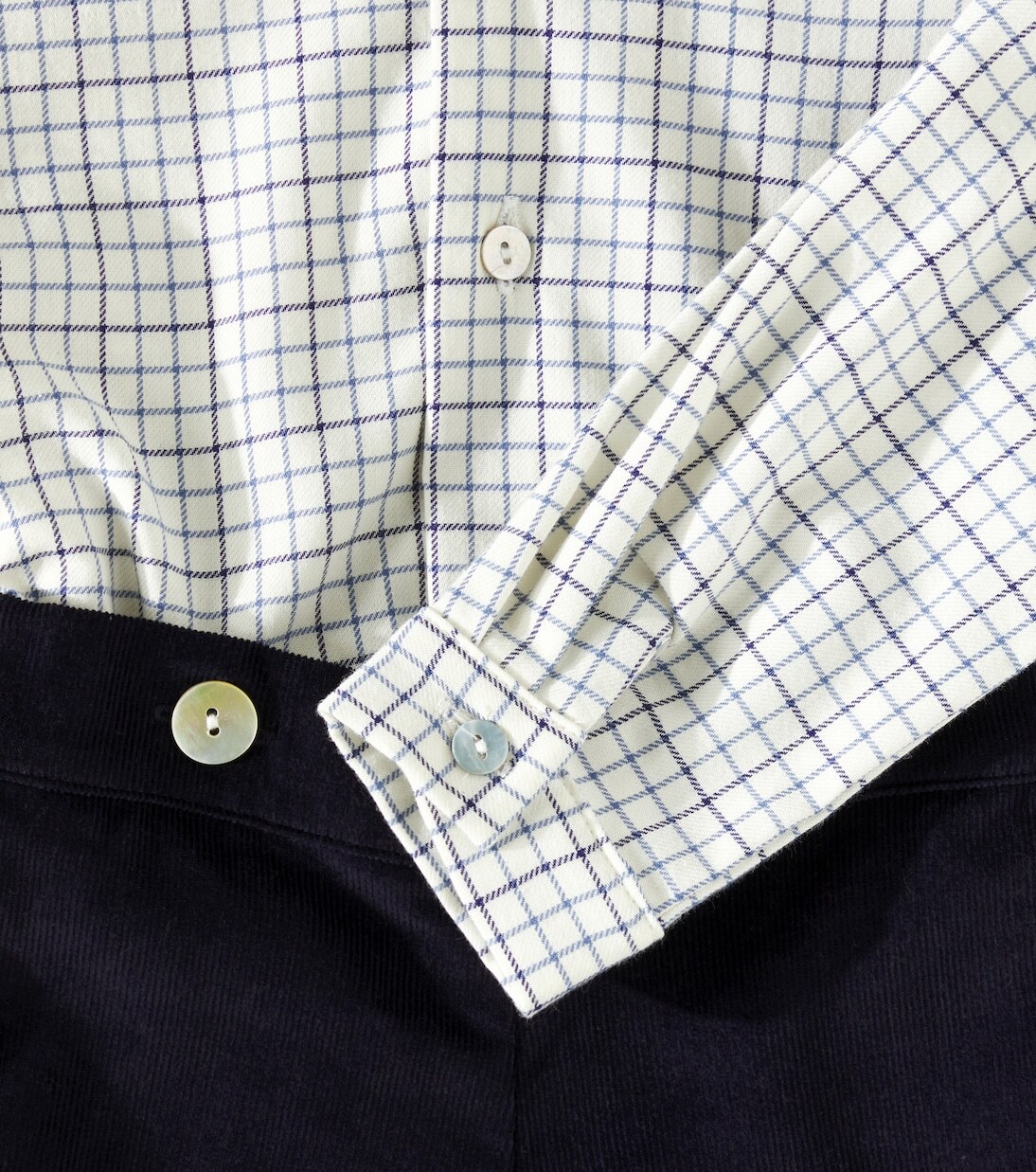 Комплект из хлопкового топа и шорт Baby Arlo La Coqueta, Navy Check — фото 3