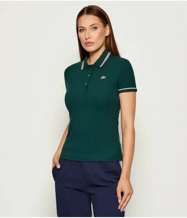 Поло Lacoste L.12.D slim fit, зеленое