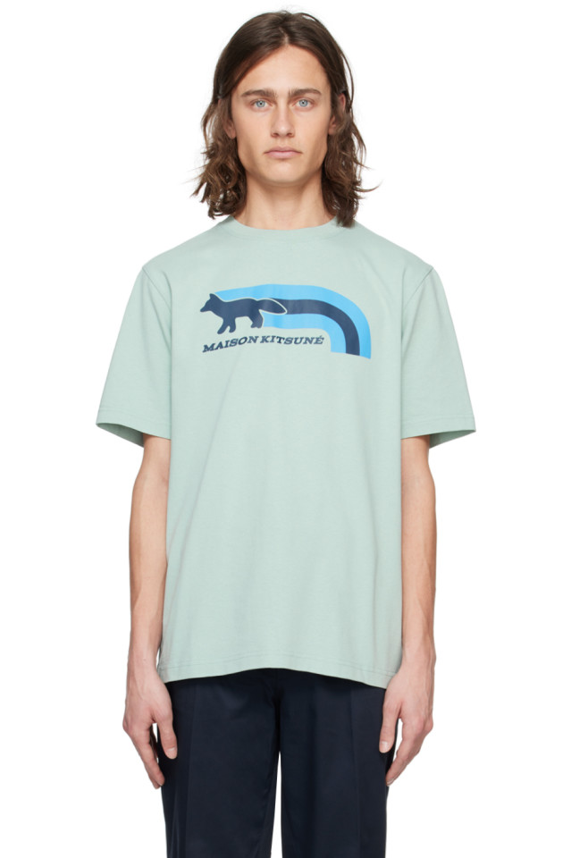 

Футболка Flash fox Maison Kitsuné, синий