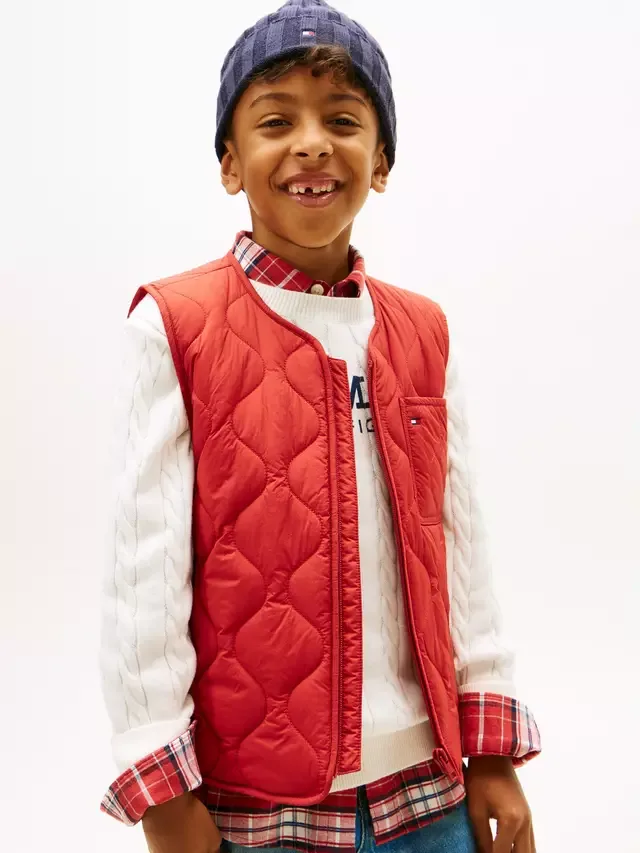 Детский стеганый жилет, терракотово-красный Tommy Hilfiger