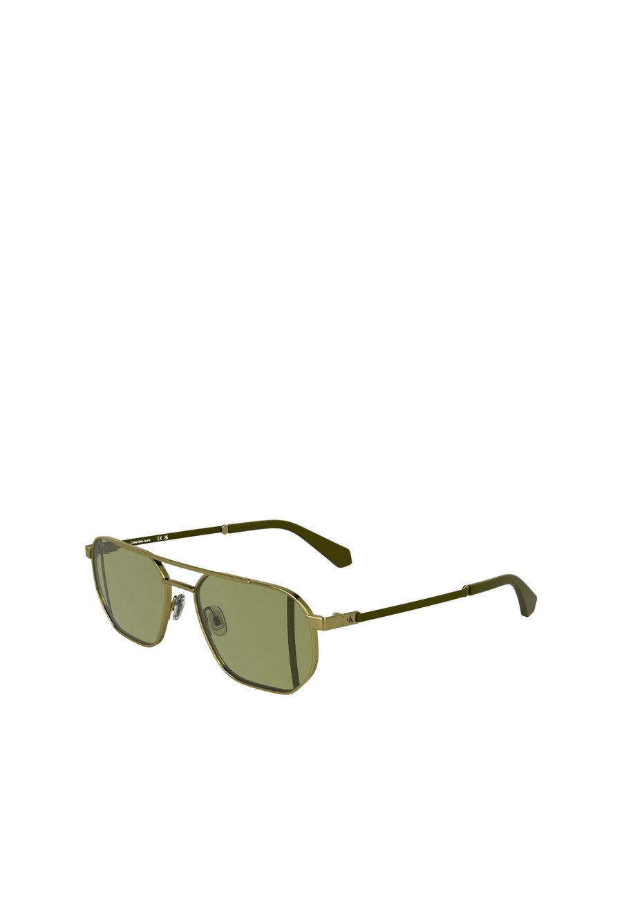 

Солнцезащитные очки Calvin Klein Jeans Sunglasses, Matte Gold/Mottled Green